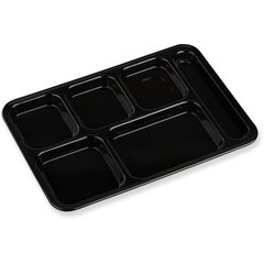 614R03 Right-Hand 6-Compartment ABS Tray 10" x 14" - Black