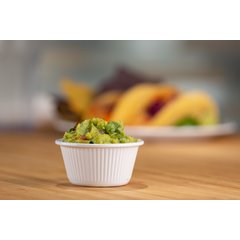 S29302 Melamine Fluted Ramekin 3 oz - White