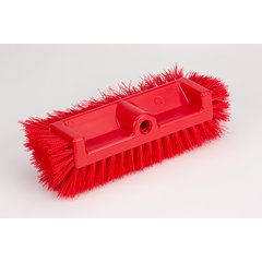 40422EC05 Color Coded Mult-Level Floor Scrub Brush with End Bristles 12" - Red