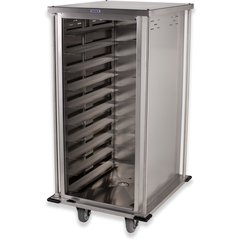 DXPTQC2T1D20 Dinex® Totally Quiet Compact Meal Delivery Cart - Single Door - 2 Trays Per Slide 20 Trays (1ea) - Stainless Steel
