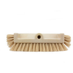 40422EC25 Color Coded Mult-Level Floor Scrub Brush with End Bristles 12" - Tan
