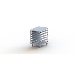 DXPDHOR12UP Universal Tray Cart 12 Trays - Aluminum