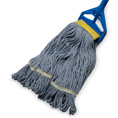 369513B14 SMALL BLUE LOOPED-END MOP W/YELLOW BAND - 4 PLY WI