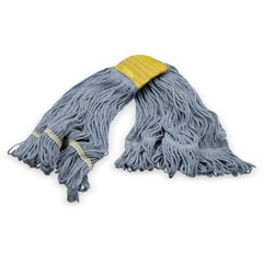 369513B14 SMALL BLUE LOOPED-END MOP W/YELLOW BAND - 4 PLY WI