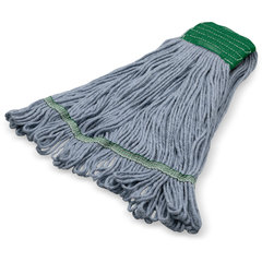 369551B14 MED BLUE LOOPED-END MOP NATURAL W/GREEN BAND - 4 P