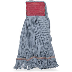 369553B00 LRG BLUE LOOPED-END MOP NATURAL W/RED BAND - 4 PLY