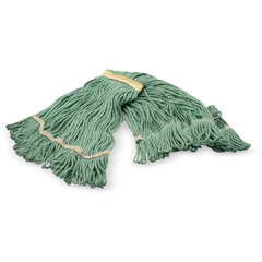 369411B09 SMALL GREEN LOOPED-END MOP W/YELLOW BAND - 4 PLY S