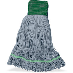 369120G14 GREASE RELEASE MED BLUE LOOPED-END MOP W/GREEN BAN