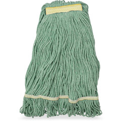 369411B09 SMALL GREEN LOOPED-END MOP W/YELLOW BAND - 4 PLY S