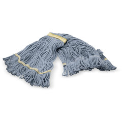 369411B14 SMALL BLUE LOOPED-END MOP W/YELLOW BAND - 4 PLY SY