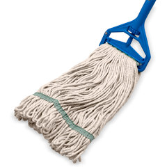 369417B00 MED NATURAL GREEN BAND MOP W/LOOPED-END - 4 PLY SY