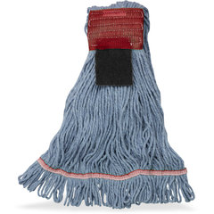 369424S14 LRG BLUE LOOPED-END MOP W/RED BAND - BLUE W/ SCRUB