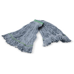 369419B14 MED BLUE LOOPED-END MOP W/GREEN BAND - 4 PLY NRW B