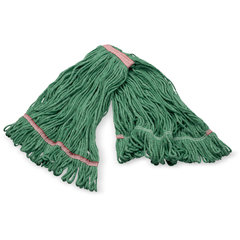 369325M09 ANTI-MICROBIAL LRG GREEN LOOPED-END MOP W/RED BAND