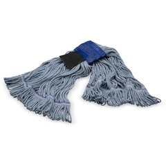 369418S14 MED BLUE LOOPED-END MOP W/GREEN BAND - BLUE W/ SCR