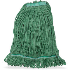 369320M09 ANTI-MICROBIAL MED GREEN LOOPED-END MOP W/GREEN BA