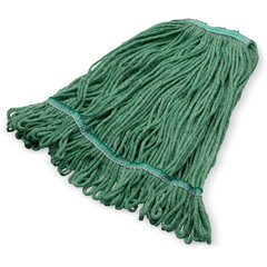 369320M09 ANTI-MICROBIAL MED GREEN LOOPED-END MOP W/GREEN BA
