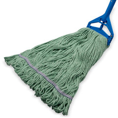 36942909 X-LRG GREEN LOOPED END MOP W/BLUE BAND - 4 PLY SYN