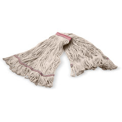 369423B00 LRG NATURAL LOOPED-END MOP W/RED BAND - 4 PLY SYNT