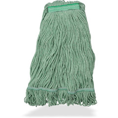 369417B09 MED GREEN LOOPED-END MOP W/GREEN BAND - 4 PLY SYNT