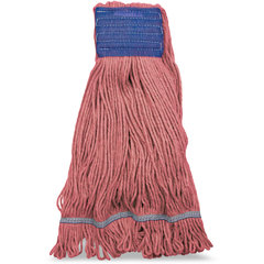 36943005 X-LRG RED LOOPED END MOP W/BLUE BAND  - 4 PLY SYNT
