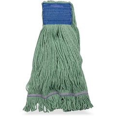 36943009 X-LRG GREEN LOOPED END MOP W/BLUE BAND  - 4 PLY SY