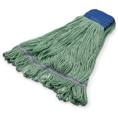 36943009 X-LRG GREEN LOOPED END MOP W/BLUE BAND  - 4 PLY SY