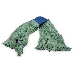 36943009 X-LRG GREEN LOOPED END MOP W/BLUE BAND  - 4 PLY SY