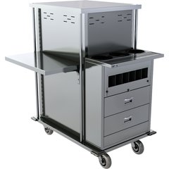 DXPTQCSHELF Drop Down Shelf TQ Compact Meal Delivery Cart - Stainless Steel
