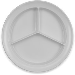 KL20302 Kingline™ Melamine 3-Compartment Deep Plate 8.75" - White