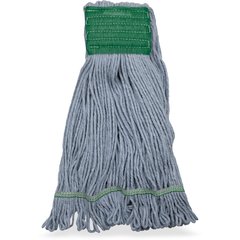 369551B14 MED BLUE LOOPED-END MOP NATURAL W/GREEN BAND - 4 P