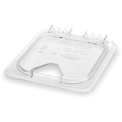 10319Z07 StorPlus™ EZ Access Hinged Notched Universal Food Pan Lid 1/6 Size - Clear