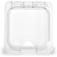 10319Z07 StorPlus™ EZ Access Hinged Notched Universal Food Pan Lid 1/6 Size - Clear