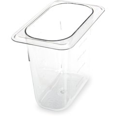 3068807 StorPlus™ Polycarbonate Food Pan 1/9 Size, 6" Deep - Clear