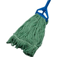 369325M09 ANTI-MICROBIAL LRG GREEN LOOPED-END MOP W/RED BAND