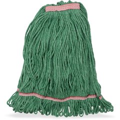 369325M09 ANTI-MICROBIAL LRG GREEN LOOPED-END MOP W/RED BAND