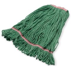 369325M09 ANTI-MICROBIAL LRG GREEN LOOPED-END MOP W/RED BAND
