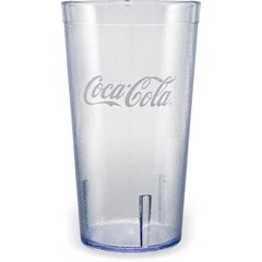 52163550E Coca-Cola® Stackable™ SAN Plastic Tumbler 16 oz - Coke - Clear