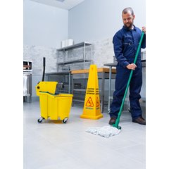 9690404 OmniFit™ 35qt Mop Bucket Combo - Side Press Wringer & Soiled Water Insert 35qt - Yellow