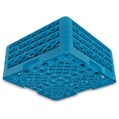 RG16-314 OptiClean™ 16-Compartment Divided Glass Rack with 3 Extenders 8.72" - Carlisle Blue