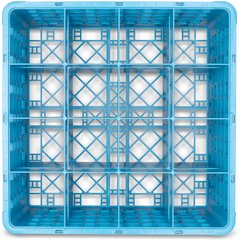 RG16-314 OptiClean™ 16-Compartment Divided Glass Rack with 3 Extenders 8.72" - Carlisle Blue