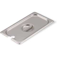 607130CS DuraPan™ Stainless Steel Hotel Pan Slotted Handled Cover 1/3 Size