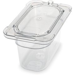 3068707 StorPlus™ Polycarbonate Food Pan 1/9 Size, 4" Deep - Clear