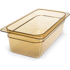 3086113 StorPlus™ High Heat Food Pan 1/3 Size, 4" Deep - Amber