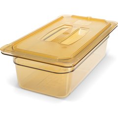 3086113 StorPlus™ High Heat Food Pan 1/3 Size, 4" Deep - Amber