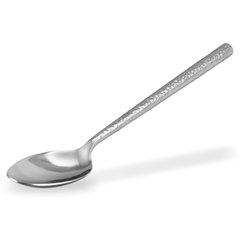 60205 Terra™ Solid Spoon 10" - Hammered Mirror Finish - Stainless Steel