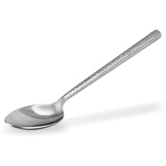 60206 Terra™ Solid Spoon 9.5" - Hammered Mirror Finish - Stainless Steel