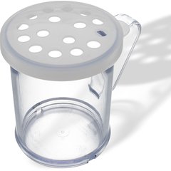 4230S30 SAN Shaker/Dredge With Parsley Lid 1 1 cup / 8 oz./ Hole Dia 0.313 - Translucent