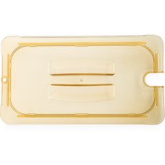 10471U13 StorPlus™ High Heat Handled Notched Universal Food Pan Lid 1/3 Size - Amber