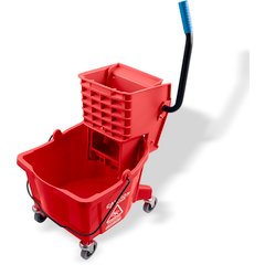 3690805 Commercial Mop Bucket with Side-Press Wringer 26 Quart - Red